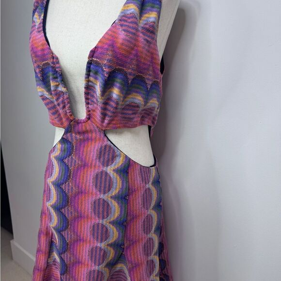 Ramy Brook Hana Cutout Knit Minidress Multi Wavey Knit Size 8 NWT - Picture 5 of 14